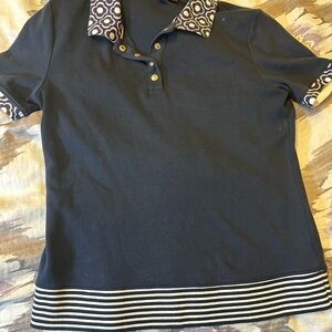 Tommy Hilfiger black Polo with Red, White & Blue Trim